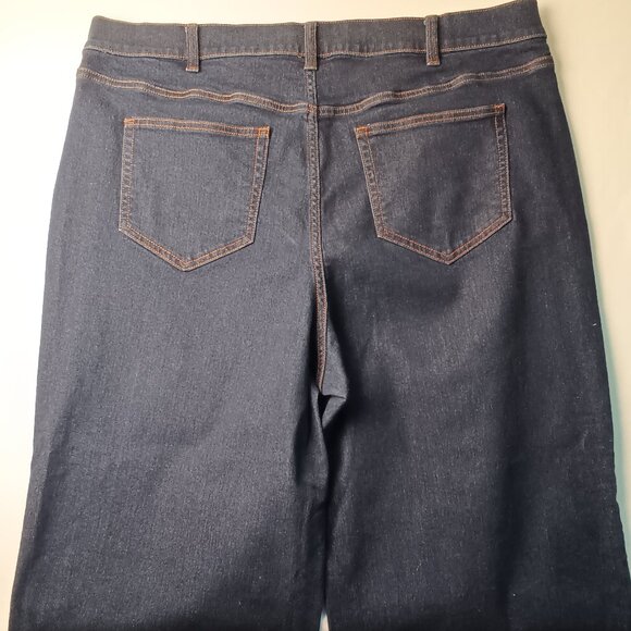 Lands' End Jeans Size 22W High Rise Wide Leg Dark Wash - Picture 3 of 9